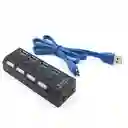 Hub Irm Usb 4 Puertos Independientes Con Interruptor Y Led