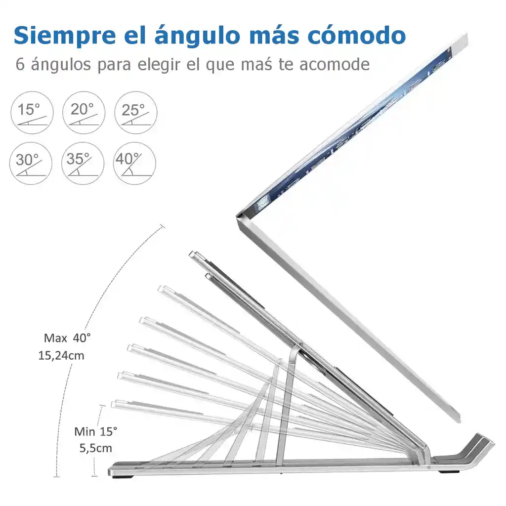 Soporte Portátil Para Notebook Plegable De Ángulo Ajustable