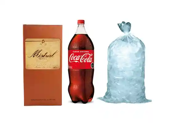 Mistral Nobel 750 + Coca 1.5 L + Hielo