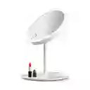 Espejo Maquillaje Cosmético 28 Luz Led Recargable Usb Táctil Blanco