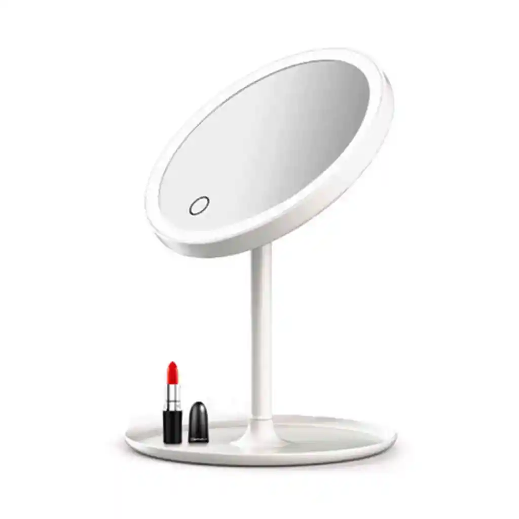 Espejo Maquillaje Cosmético 28 Luz Led Recargable Usb Táctil Blanco