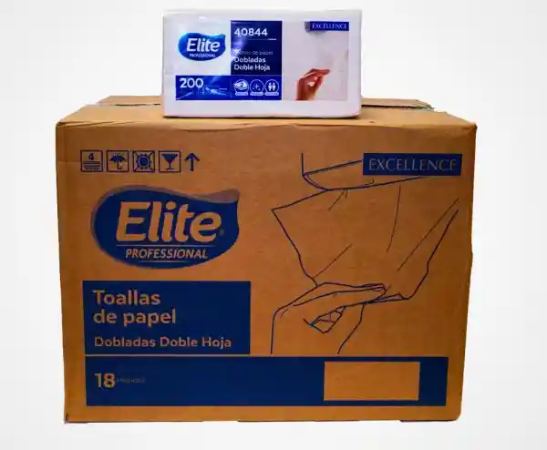 Toalla Interfoliada Doble Hoja 18 Pq X 200 Un Elite Professional