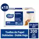 Toalla Interfoliada Doble Hoja 18 Pq X 200 Un Elite Professional