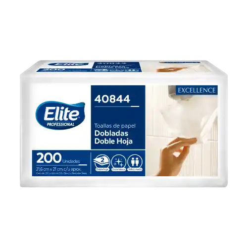 Toalla Interfoliada Doble Hoja 1 Pq X 200 Un Elite Professional