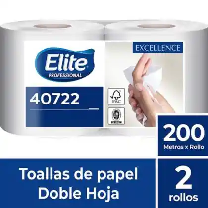 Toalla Rollo Doble Hoja 2 Un X 200 Mts Elite Professional