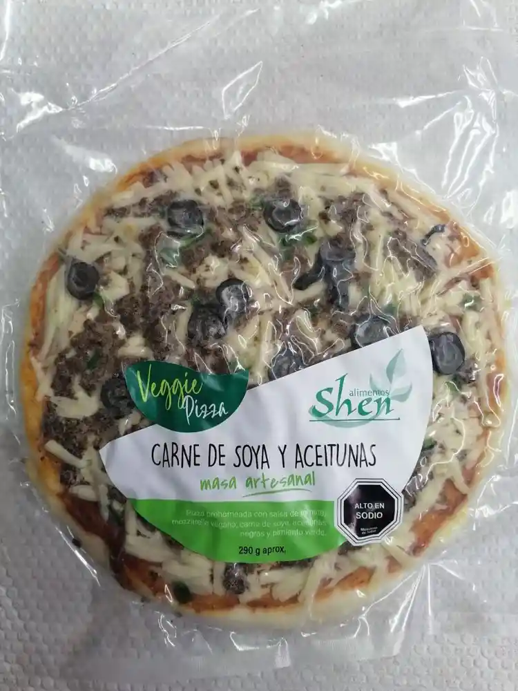 	veggie Pizza Carne De Soya Y Aceitunas 290 G Shen