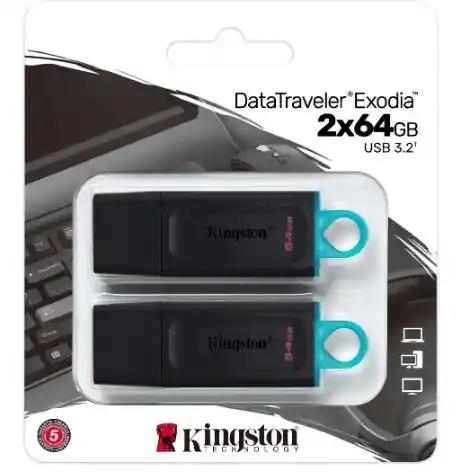 Kingston Kit 2X Pendrive64Gb Datatraveler Exodia Usb 3.2