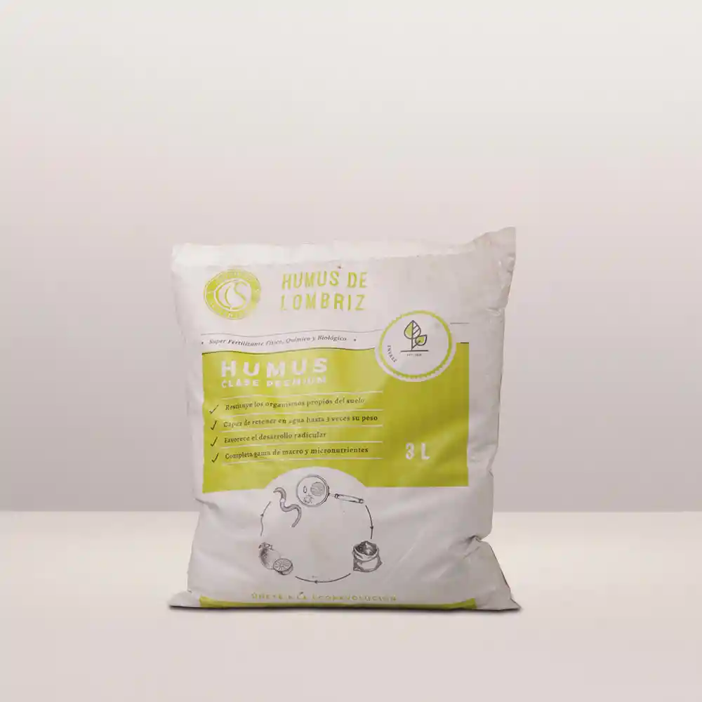 Humus De Lombriz Clase Premium 3l - Chicureo Sustentable