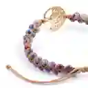 Pulsera De Piedra Natural - Jaspe Morado Y Árbol De La Vida