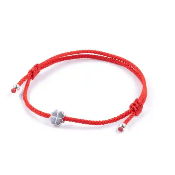 Pulsera Hilo Rojo Con Trébol De 4 Hojas De La Suerte