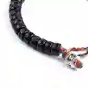 Pulsera Budista Tibetano De Coco Tallado Om Mani Padme Hum - Ajustable