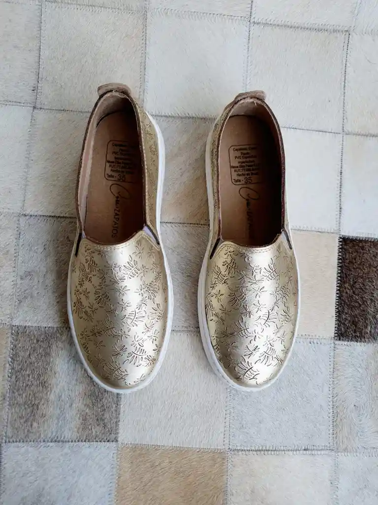 Zapatilla Cuero Oro Light Talla 38