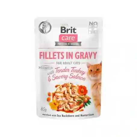 Brit Care- Cat Fillets In Gravy With Tender Tukey & Savory Salmon