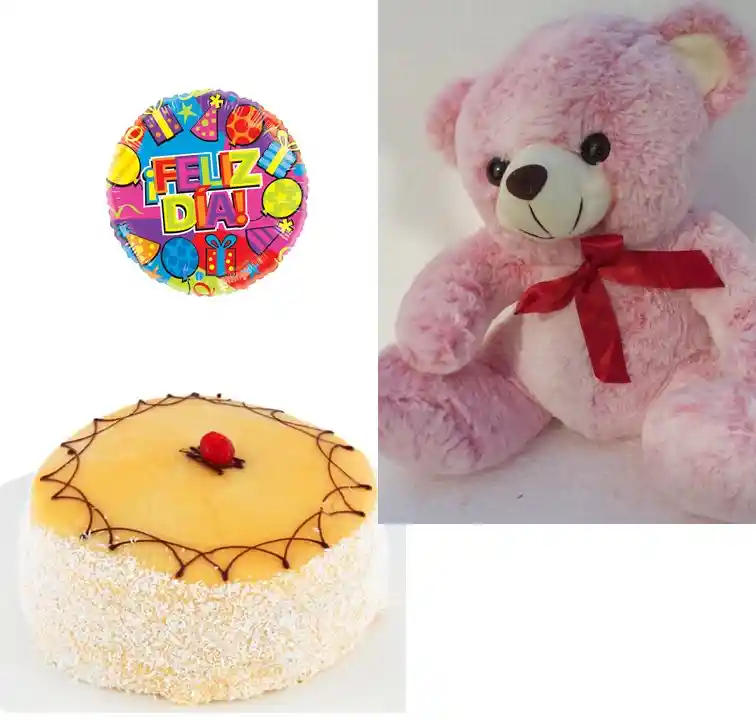 Del Día Tortapara 15 Personas. Peluche 30Cm Y Globito