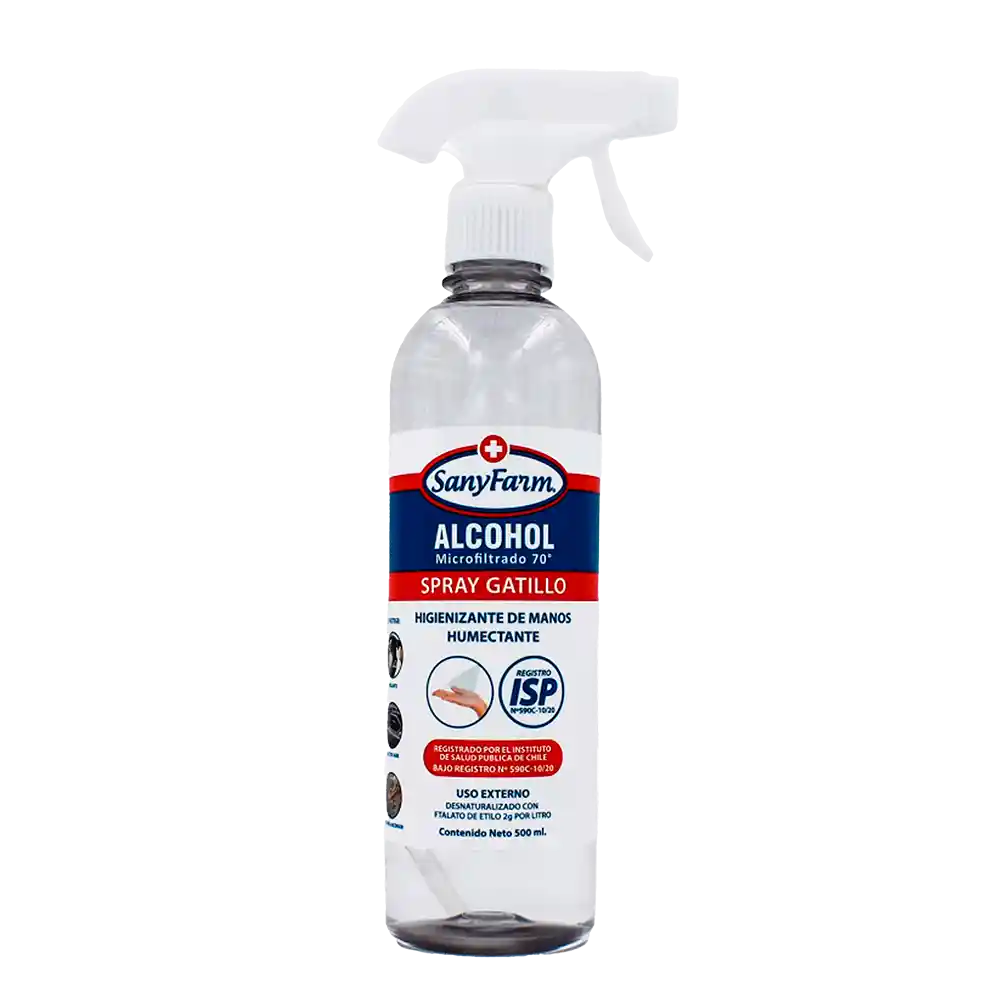 Alcohol Microfiltrado 70° Sanyfarm Gatillo 500 Ml