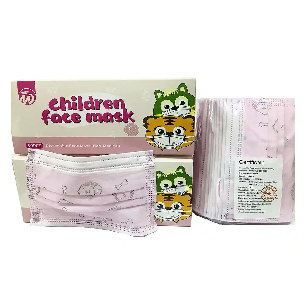 Mascarilla Quirúrgica 3 Pliegues 50 Unidades Niña