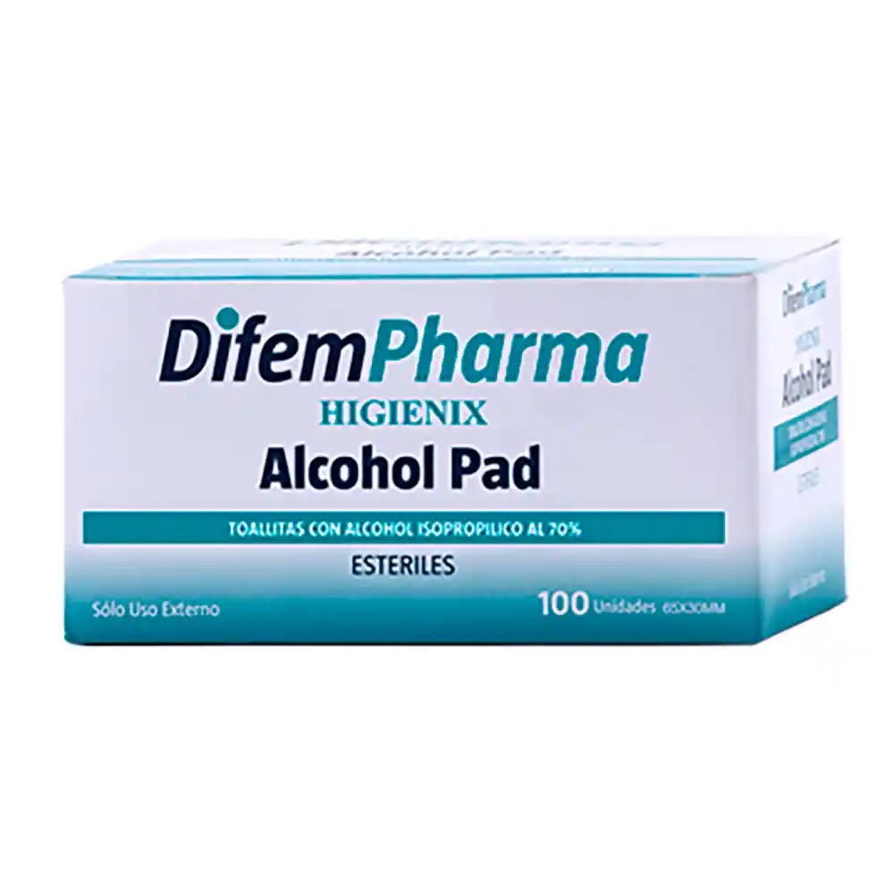 Toallitas Alcohol Difem Higienix Pad 100 Unidades