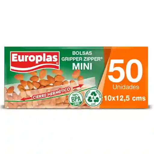 Europlas Bolsas Gripper Zipper Mini Caja50 Unidades