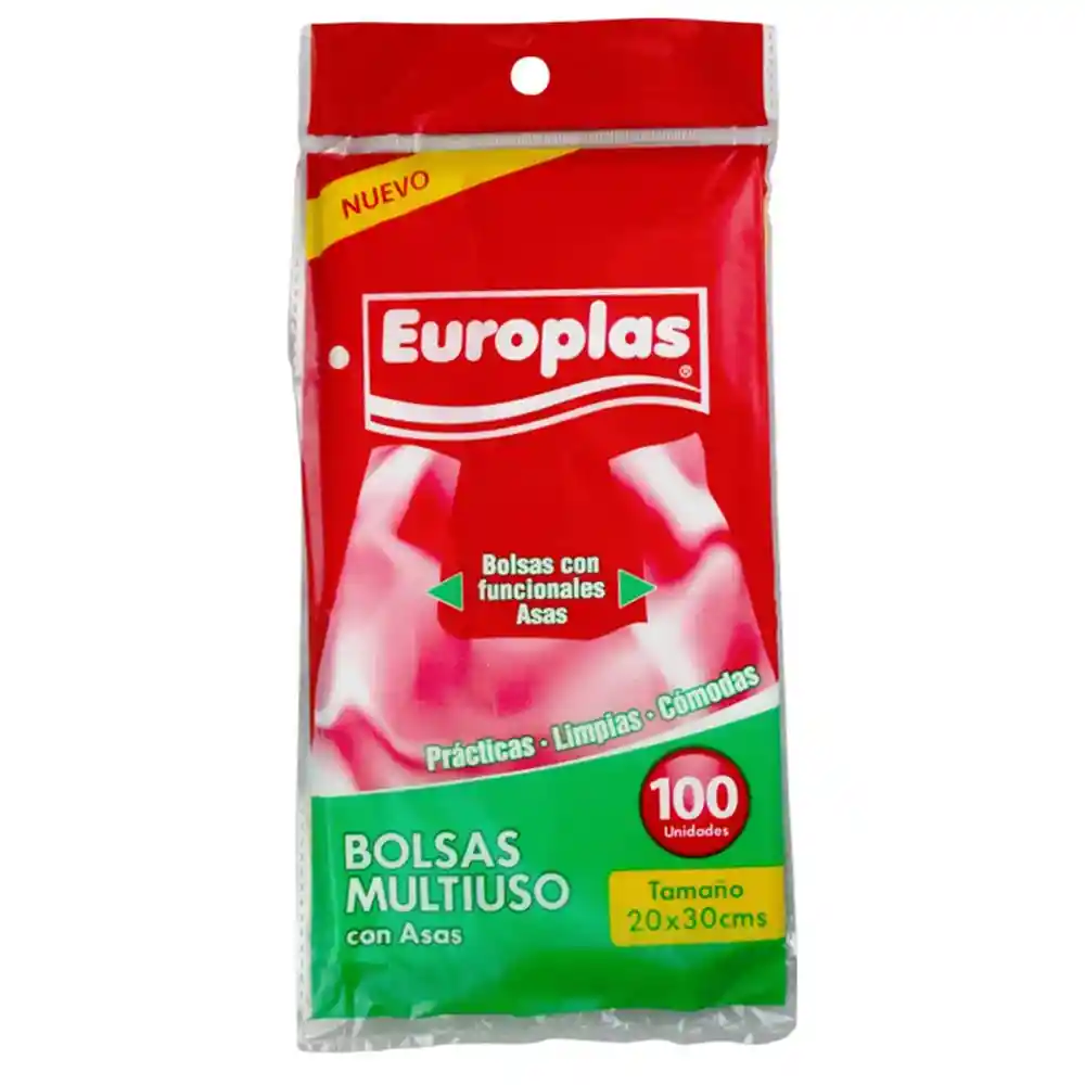 Europlas Bolsas Multiuso Con Asas Pequenas100 Unidades