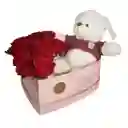 Box De Rosas Y Peluche