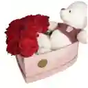 Box De Rosas Y Peluche