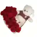 Box De Rosas Y Peluche