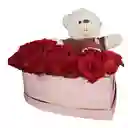 Box De Rosas Y Peluche