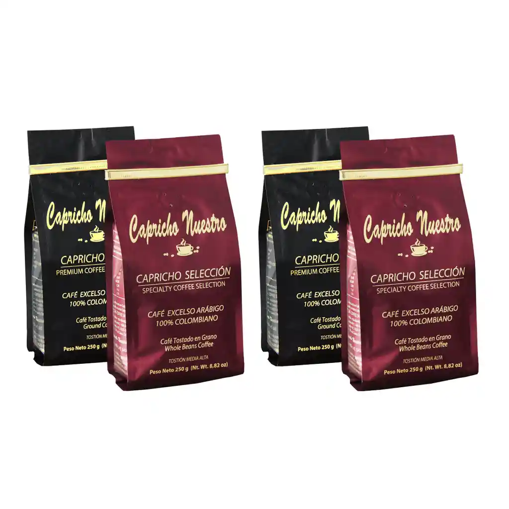 Selección Cafe En Grano Y Molido Especialidad Premium 1Kg (4X250Gr) Mixy Puro