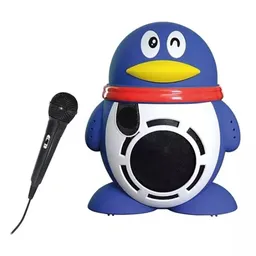 Parlante Portatil Pingüino Karaoke Niños Azul