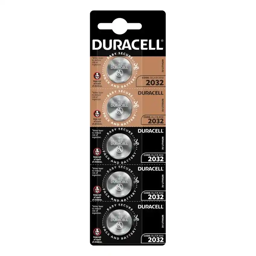 Pack 5 Pilas Cr 2032 Duracell Lithium Tira