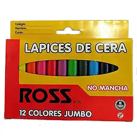 Lapices De Cera 12 Colores Ross