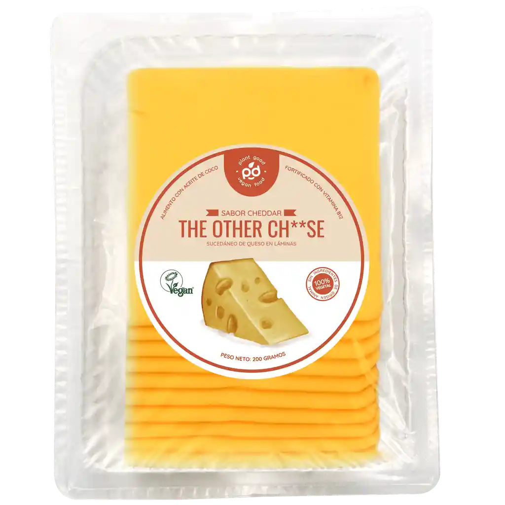 Laminas 	Queso Vegetal Ensabor Cheddar 200 Gr The Other Cheese