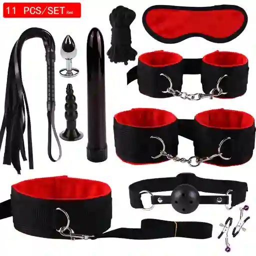 Kit Bondage Negro & Rojo