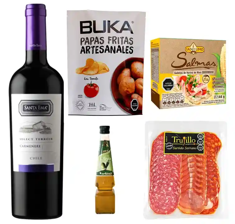 Artesanales Vino, Galletas Sin Gluten, Surtido Serrano Y Papas