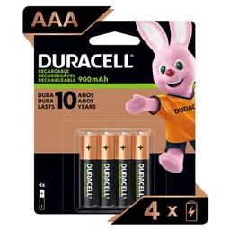 Duracell Pack 4 Pilas Aaa Recargables900Mah