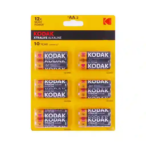 Pack 12 Pilas Kodak Aa Xtralife Alcalina