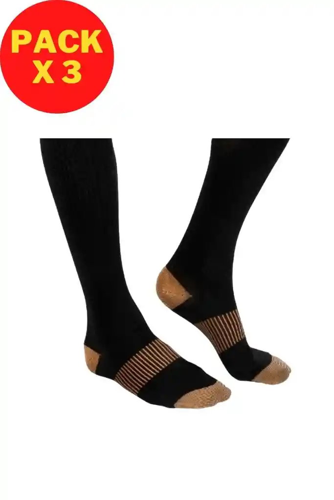 Pack X3 Pares De Calcetines De Compresión De Cobre/l