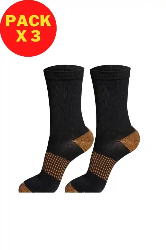 Pack X3 Pares De Calcetines De Compresión De Cobre/l