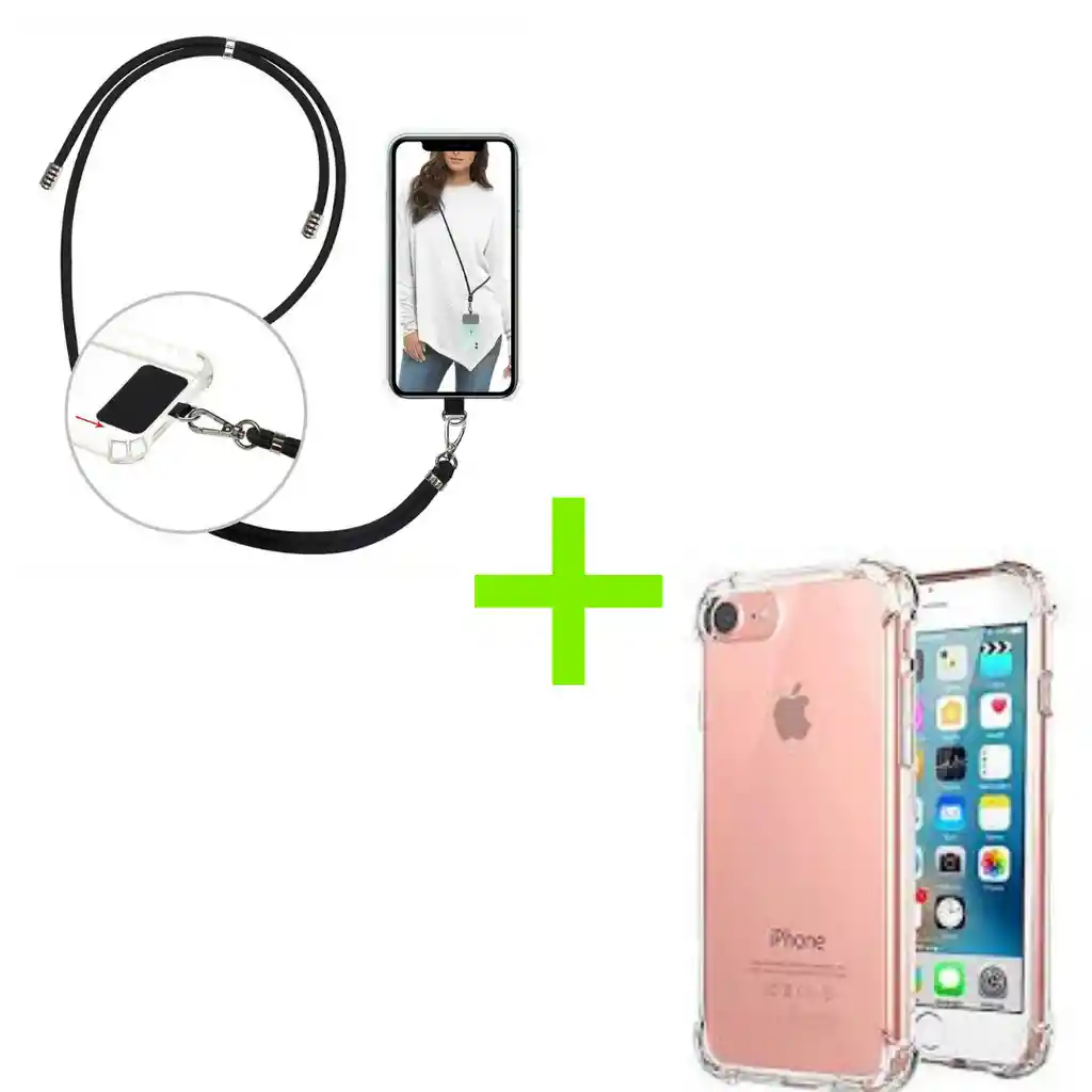 Carcasa Para Iphone 6 6s Plus Transparente Con Colgante