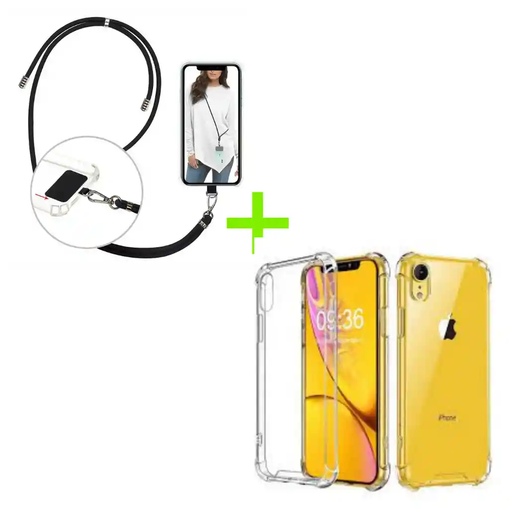 Arcasa Para Iphone Xr Transparente Con Colgante