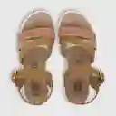 Sandalias Hebilla Étnica De Niña Café Talla 34