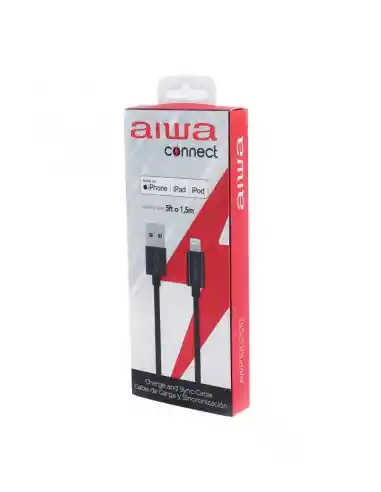 Cable Usb Lightning 1.5m Mfi Aiwa Negro