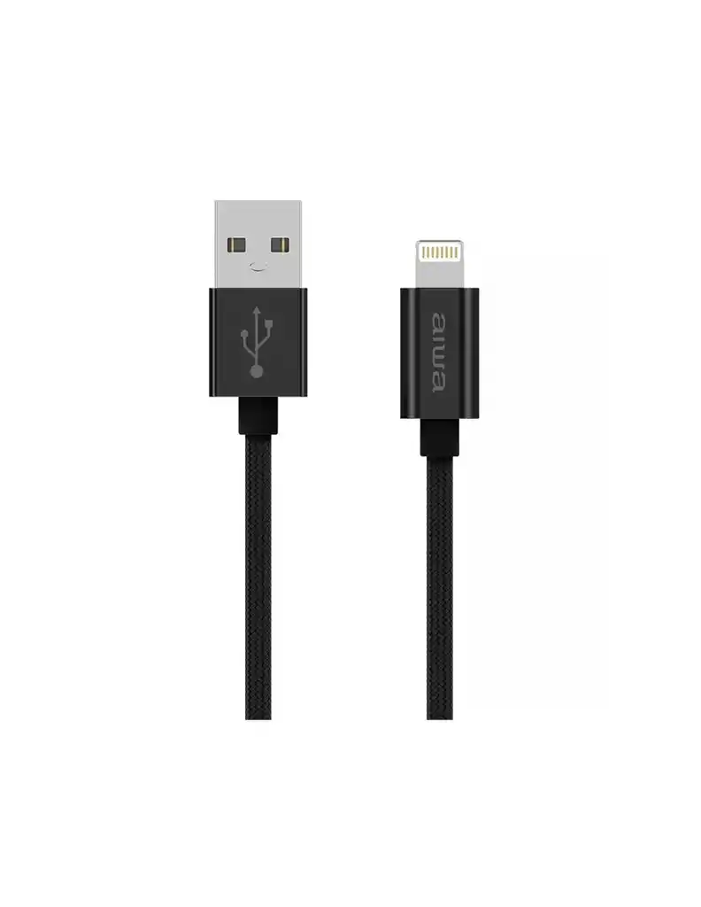 Cable Usb Lightning 1.5m Mfi Aiwa Negro