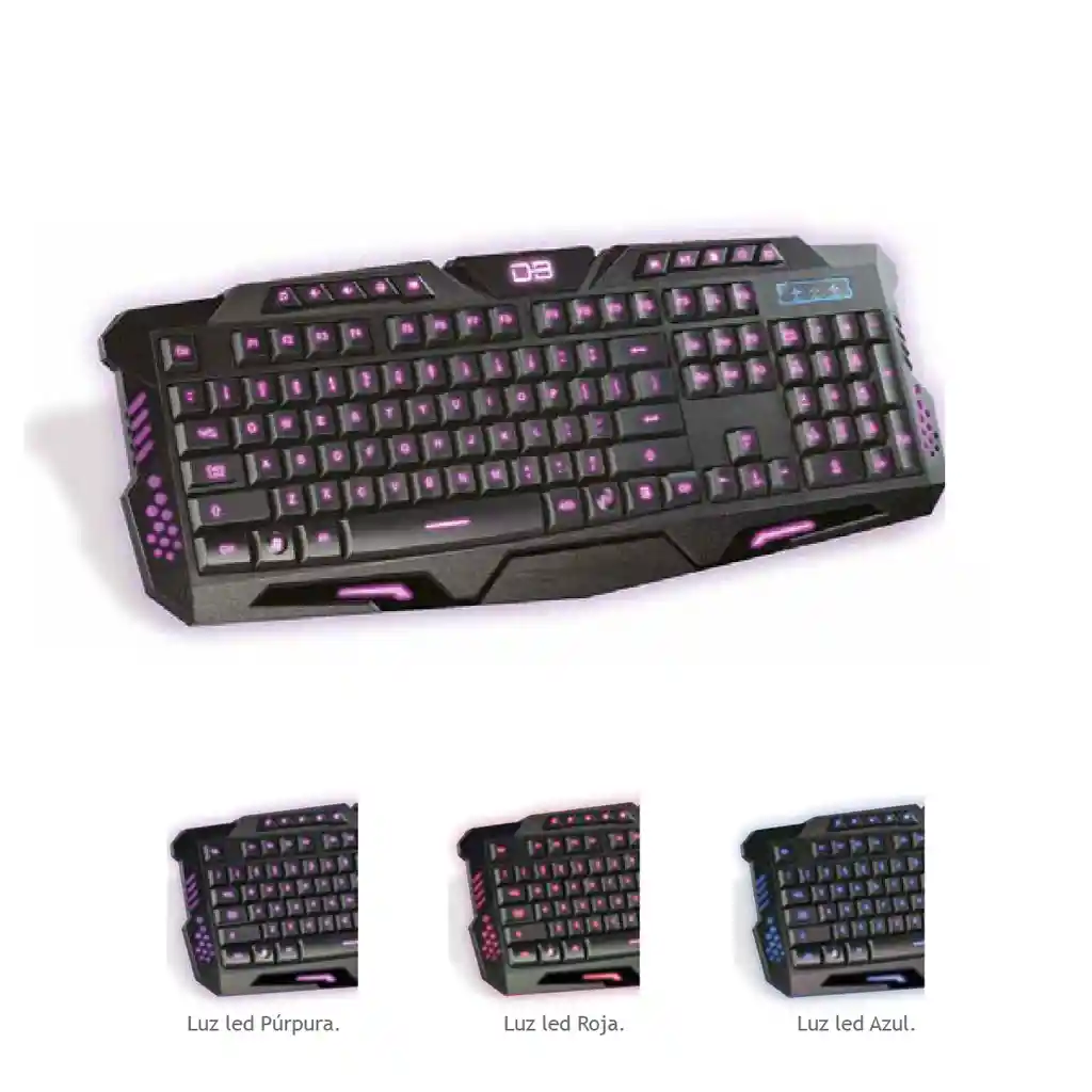 Teclado Gamer Retroiluminado Ergonomico Teclas Silenciosas K43 Pro Dblue