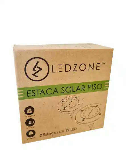 Pack 2 Estacas Solares Piso 12 Led