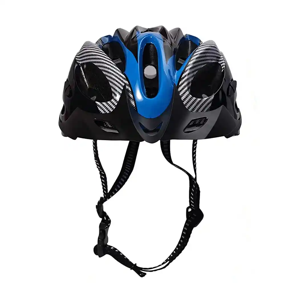 Casco Azul Bicicleta Profesional Full Seguridad Con Luz