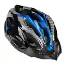 Casco Azul Bicicleta Profesional Full Seguridad Con Luz