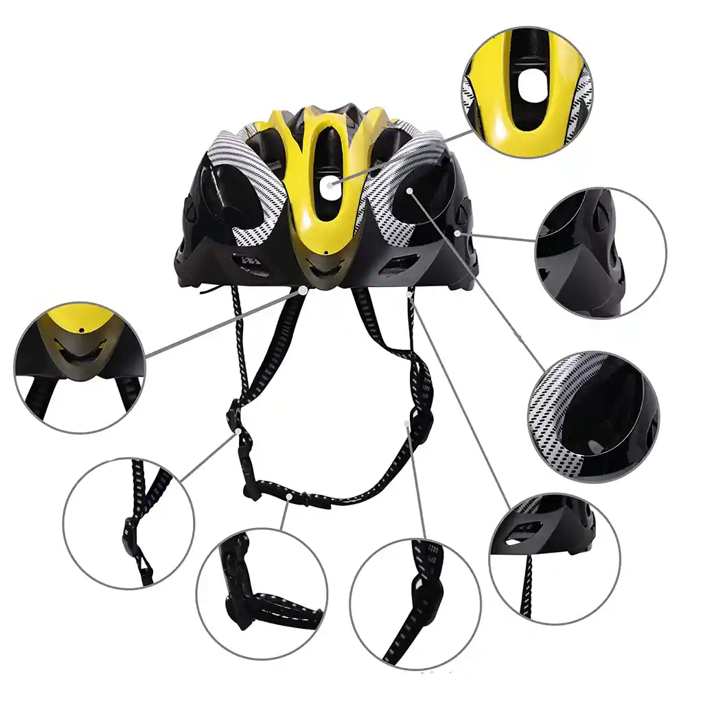 Casco Bicicleta Profesional Full Seguridad Amarillo