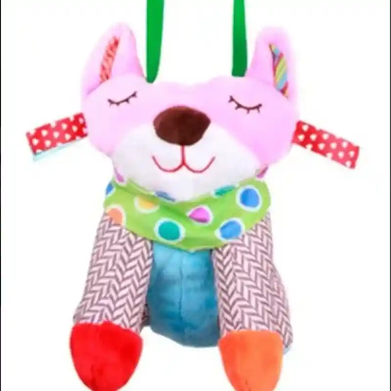 Porta Y Cubre Mamadera De Peluche Zorro Rosado