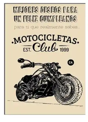 Tarjeta De Felicitación Motocicleta